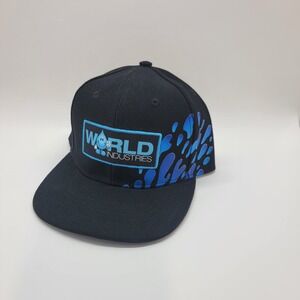 World Industries Wet Willy Snapback Hat Black Blue Splash Skate Cap WI-HT14274AQ